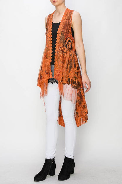 BOHEMIAN ALL LACE HI LOW VEST - ivyandlavyboutique Origami Apparel ~ Lace and Crochet inspired