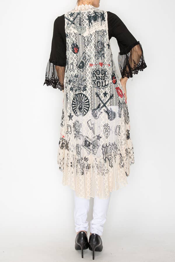 BOHEMIAN ALL LACE HI LOW VEST - ivyandlavyboutique Origami Apparel ~ Lace and Crochet inspired