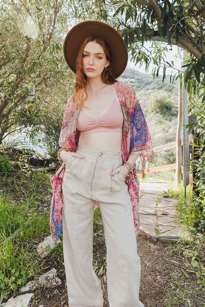 Bohemian Burnout Velvet Kimono - ivyandlavyboutique Leto Accessories