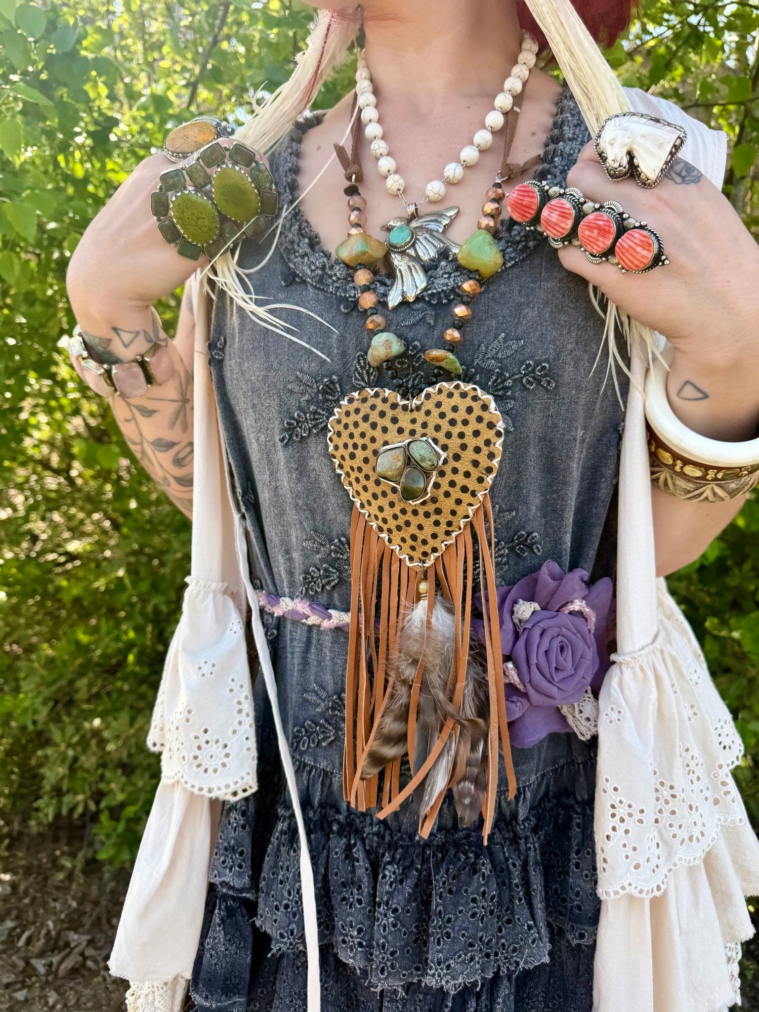 Bohemian Romance Front Tie Duster - ivyandlavyboutique Blue Velvet