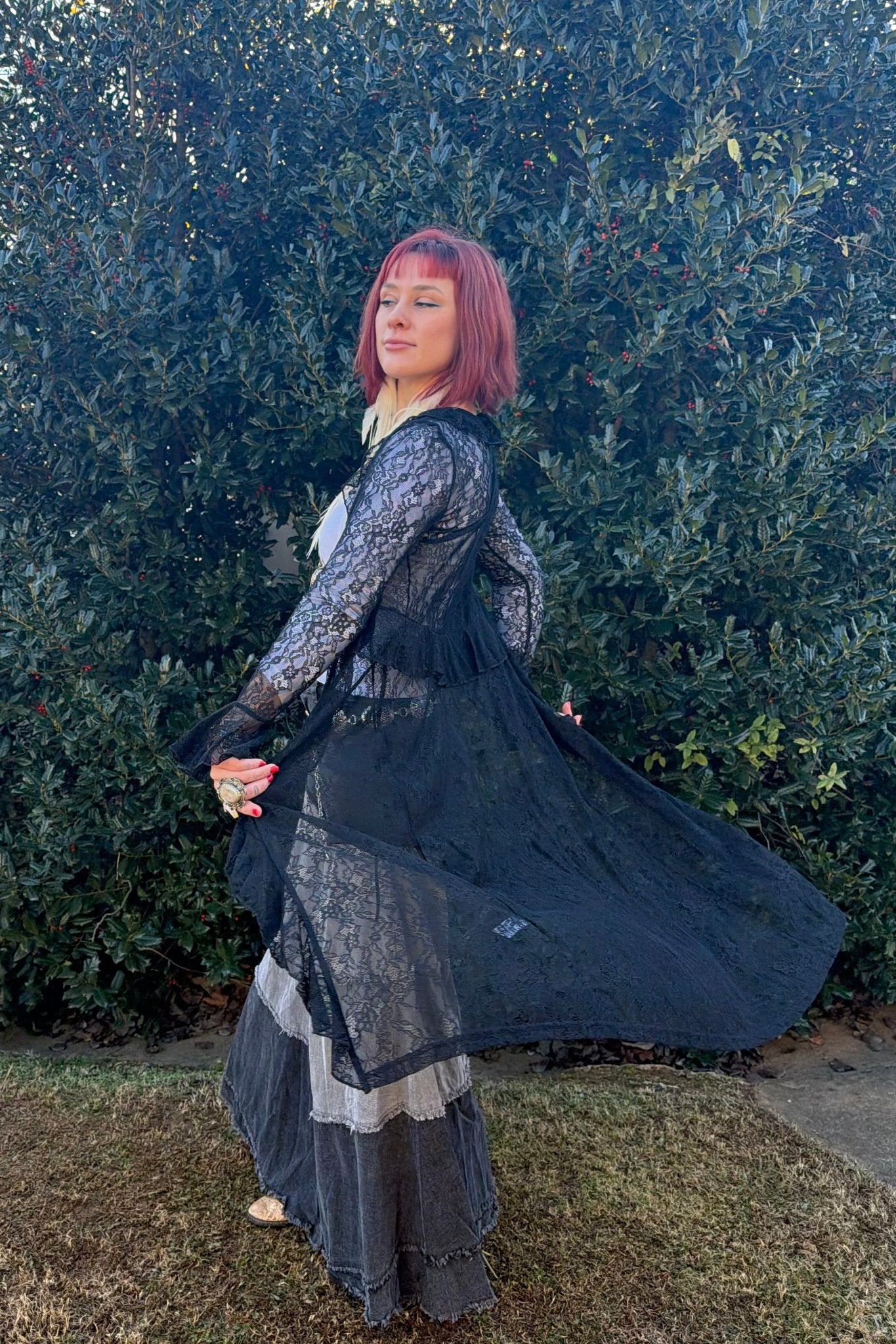 Bohemian Romance Sheer Lace Ruffle Duster - ivyandlavyboutique Listicle