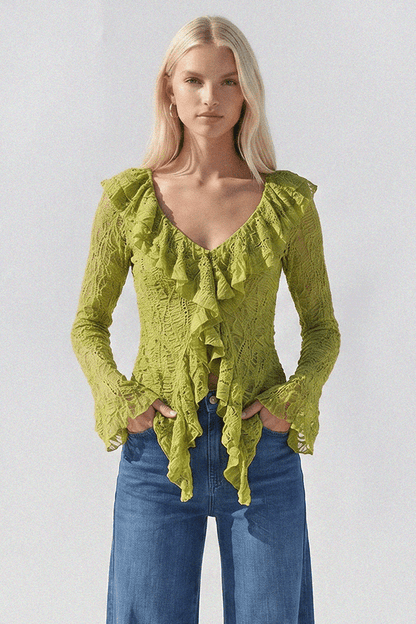 Boho Bliss Sheer Lace Top - ivyandlavyboutique WISTERIA LANE