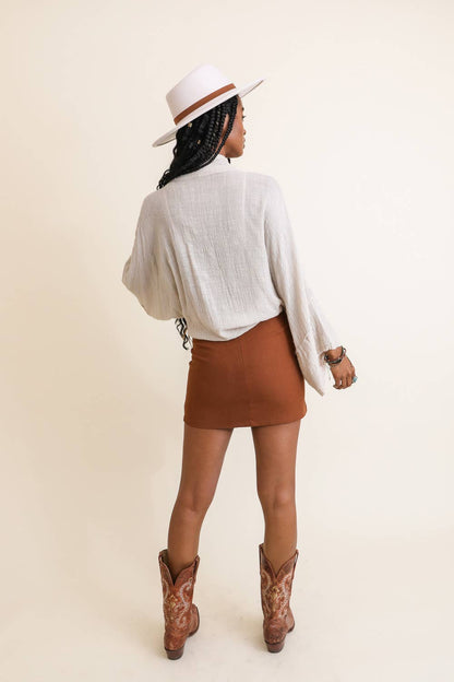 🌸 Boho Chic Kimono Wrap - Flowy Sleeves & Lightweight: Rust - ivyandlavyboutique Zenana