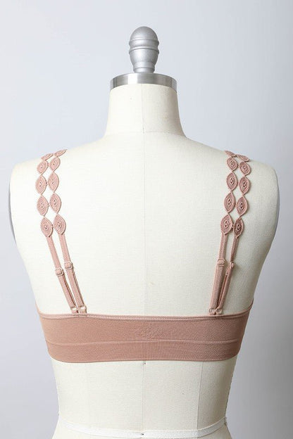Boho Eye Lace Applique Bralette - ivyandlavyboutique Leto Accessories