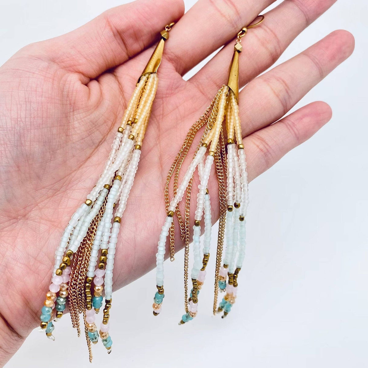 Boho Hand-woven Seed Beads Tassels Earrings - BJ/SB: Style 1 - ivyandlavyboutique Mio Queena