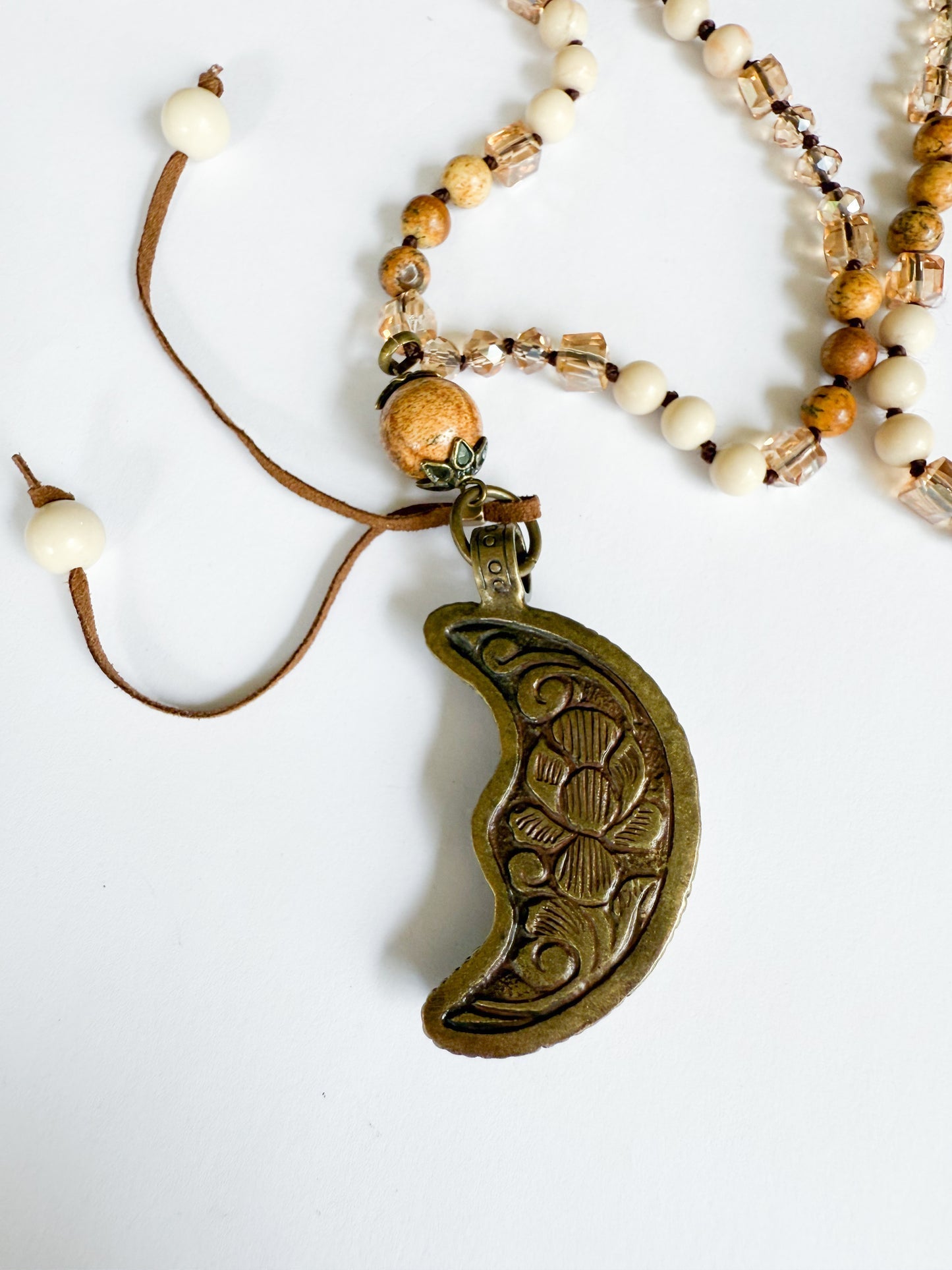 Brown Jasper Crescent Moon - ivyandlavyboutique Spirit Lala