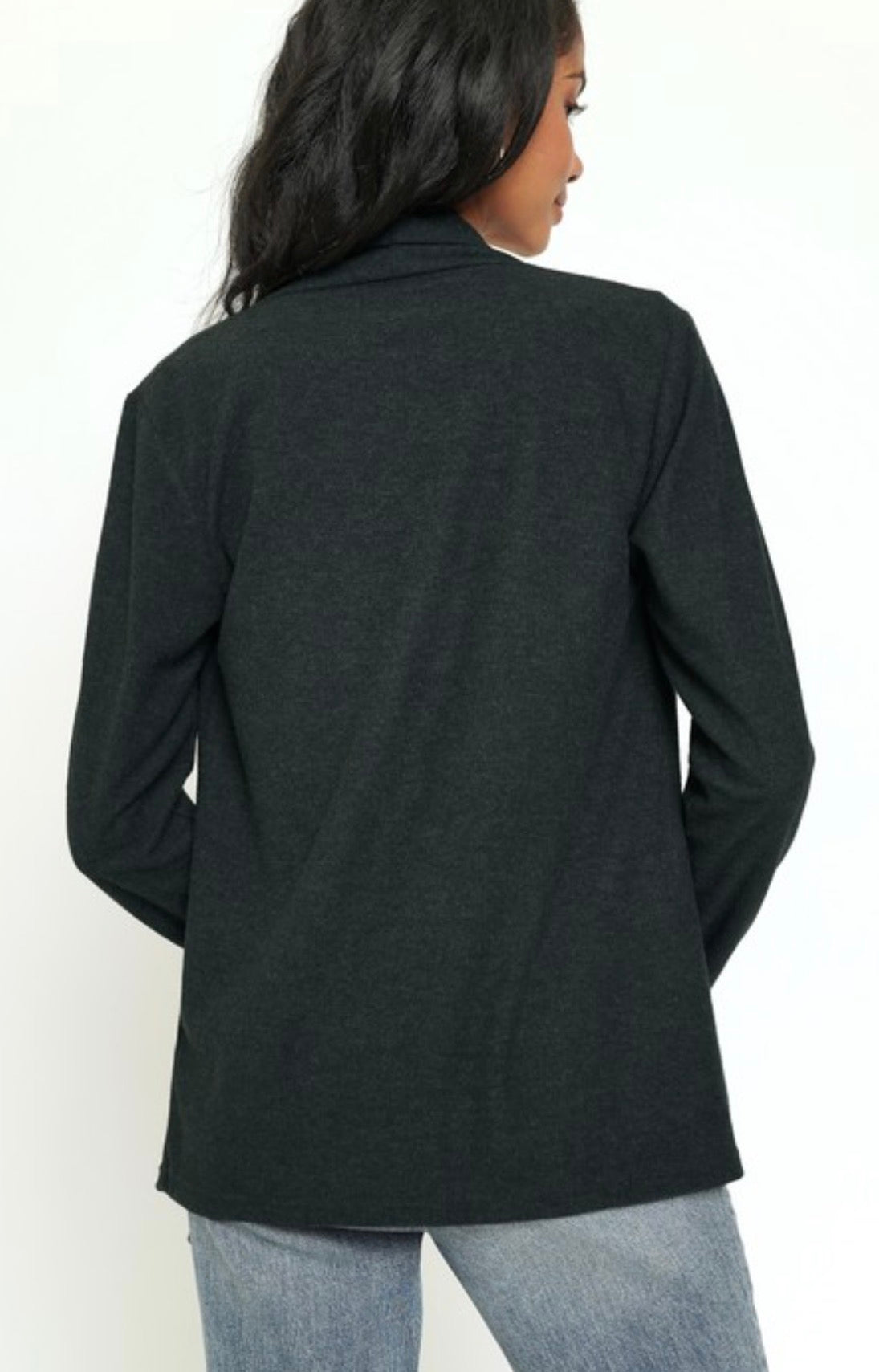 Brushed Knit Shawl Collar Open Cardigan - ivyandlavyboutique ivyandlavyboutique