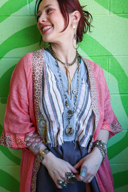 Buckskin Tassel Chain - Shortie Layering Necklace - ivyandlavyboutique Scooples Jewelry