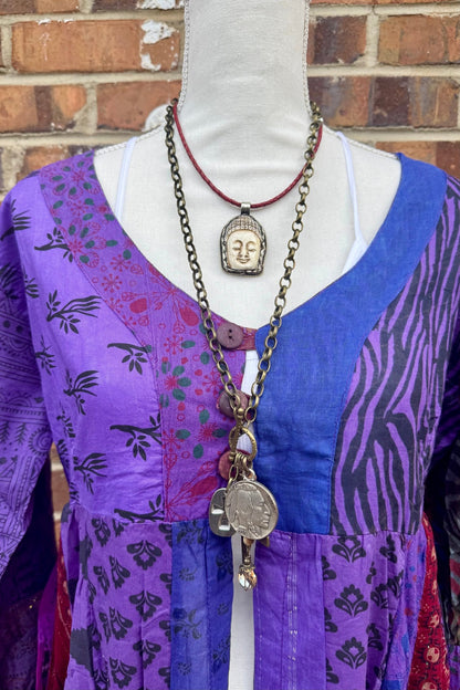 Buddha Face Choker on Leather - ivyandlavyboutique ivyandlavyboutique