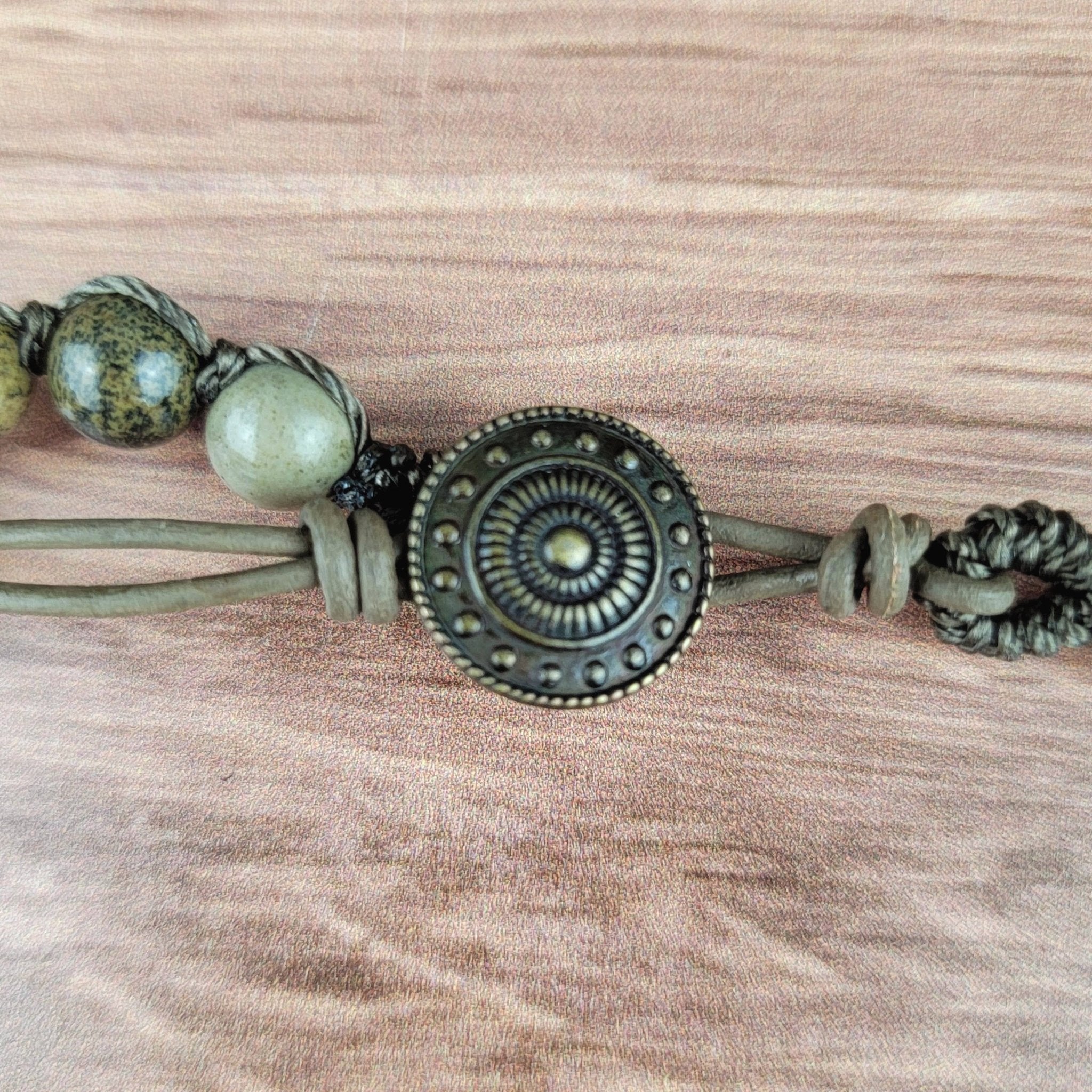 Buddha Pendant Beaded Snake Jasper Necklace - ivyandlavyboutique ZINC Designs