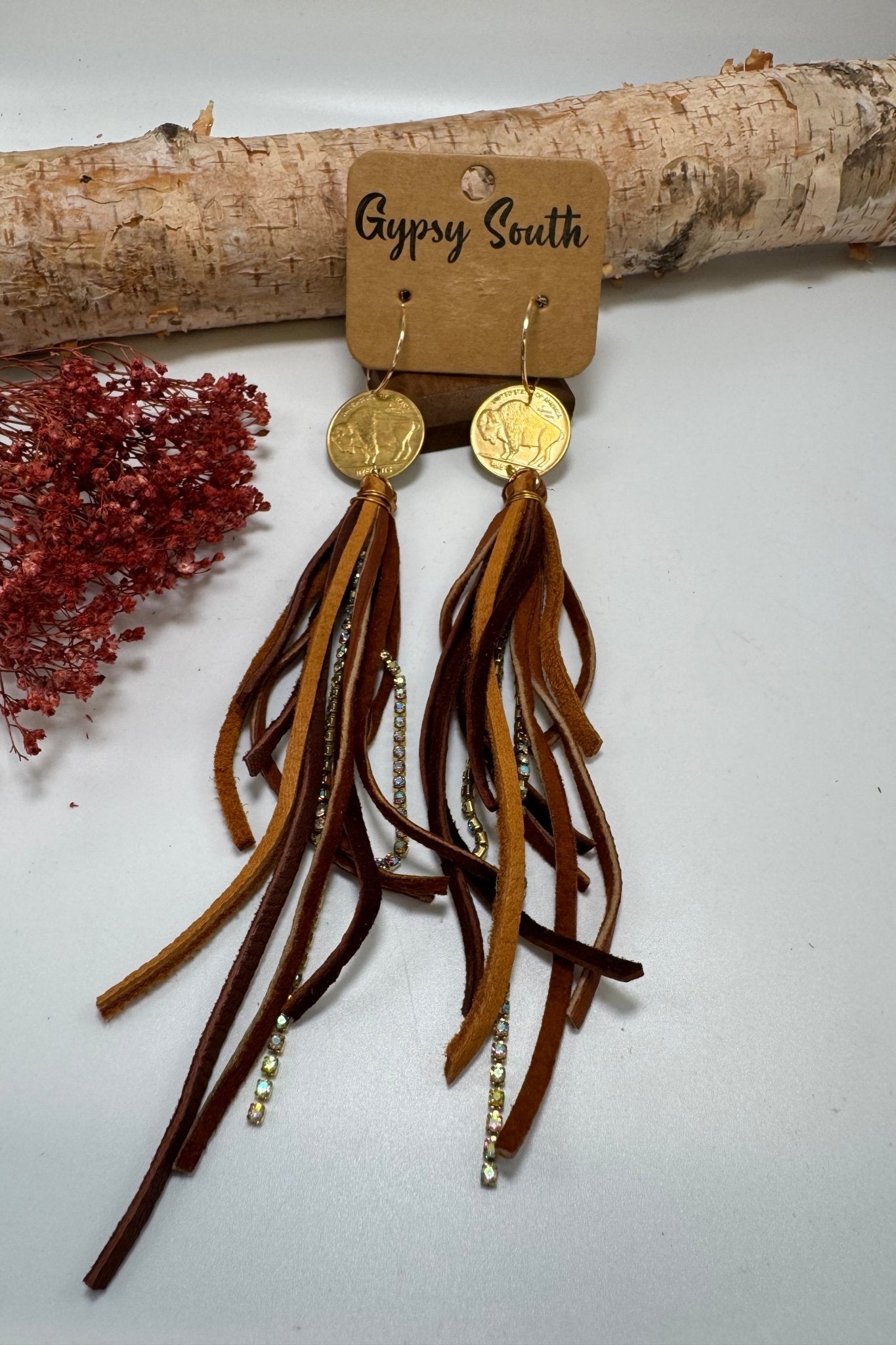 Buffalo Coined Earrings - ivyandlavyboutique Gypsy South