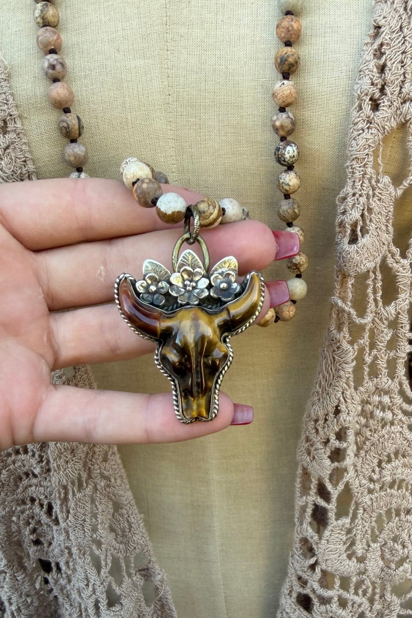 Bull Head in Tigers Eye - ivyandlavyboutique ivyandlavyboutique