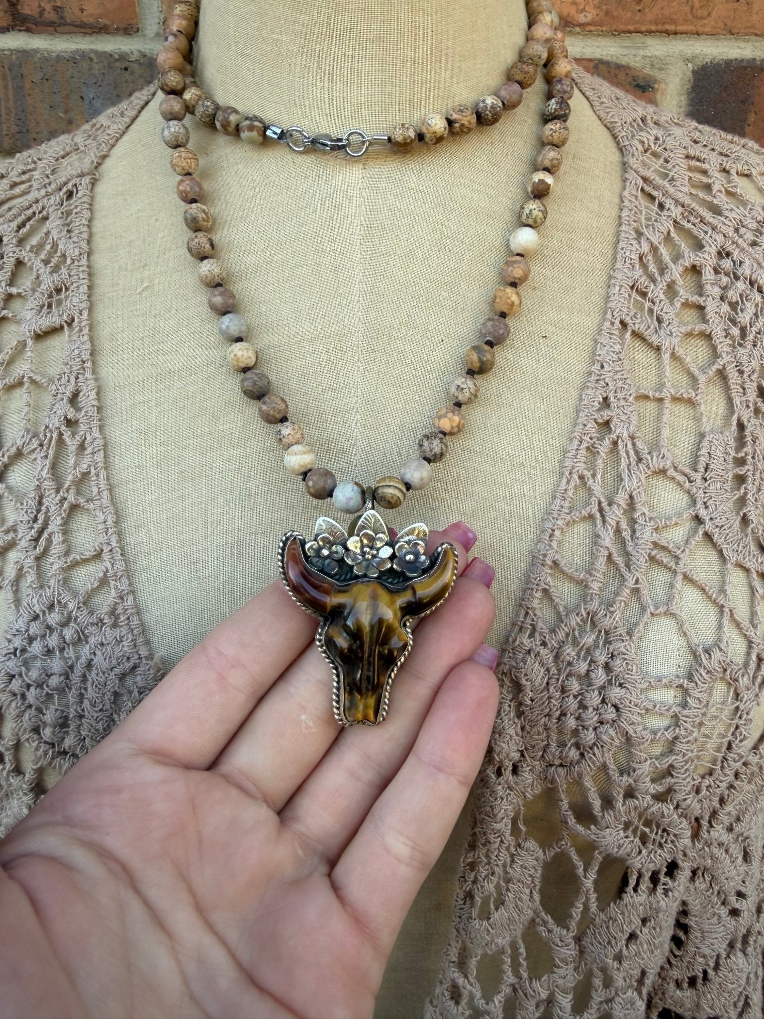 Bull Head in Tigers Eye - ivyandlavyboutique ivyandlavyboutique