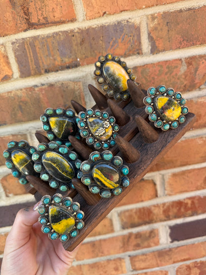 Bumble Bee Jasper Statement Ring - ivyandlavyboutique ivyandlavyboutique