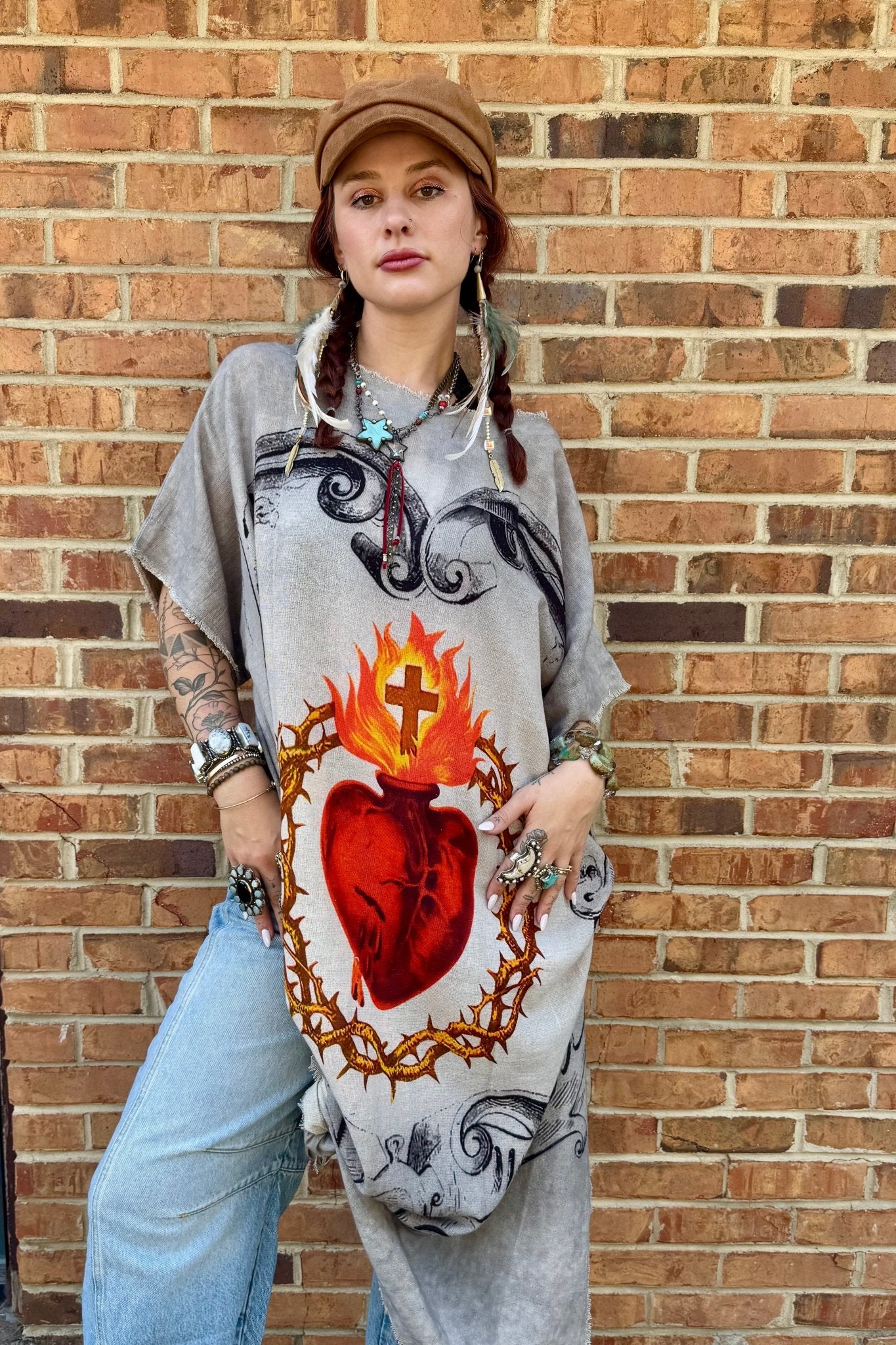Burning Heart Hi Lo (Sacred Heart) - ivyandlavyboutique I LOVE LINEN