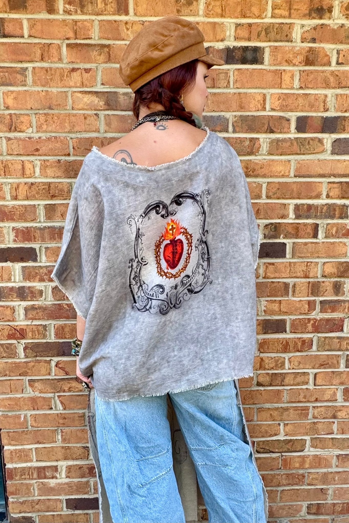 Burning Heart Hi Lo (Sacred Heart) - ivyandlavyboutique I LOVE LINEN