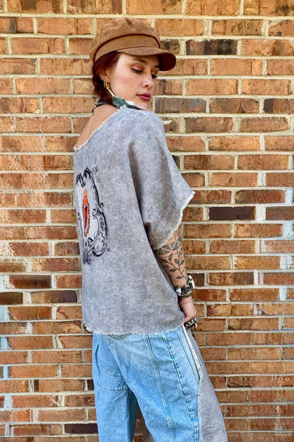 Burning Heart Hi Lo (Sacred Heart) - ivyandlavyboutique I LOVE LINEN