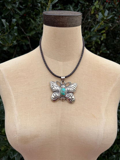 Butterfly Bliss Choker on Leather - ivyandlavyboutique ivyandlavyboutique
