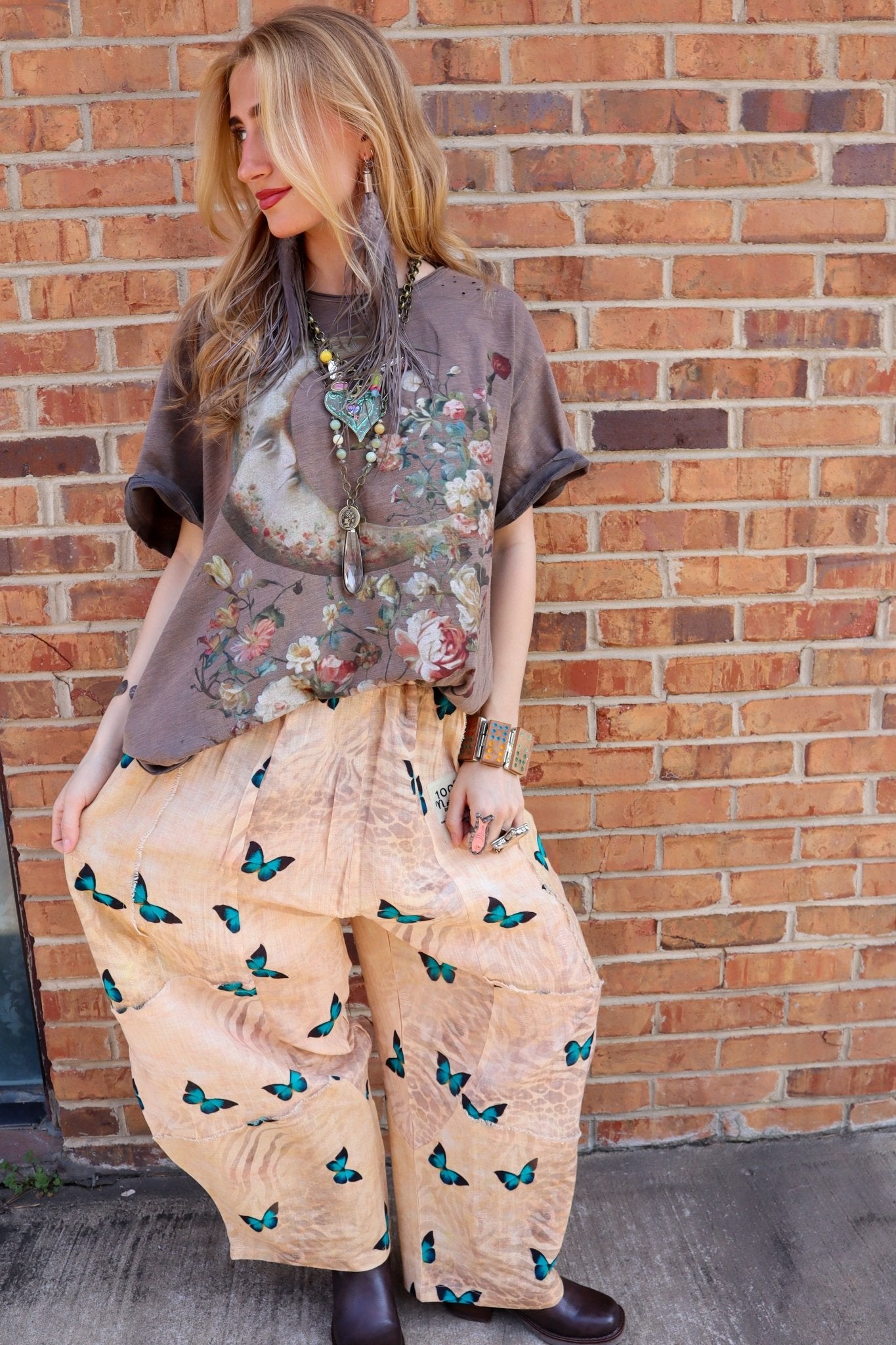 Butterfly Bliss Pant - ivyandlavyboutique I LOVE LINEN