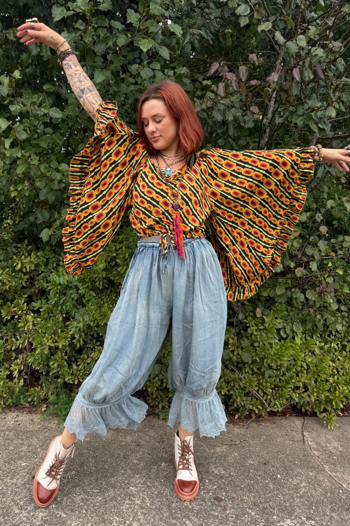 Butterfly Center Cinched Top Combo A - ivyandlavyboutique Karma Highway