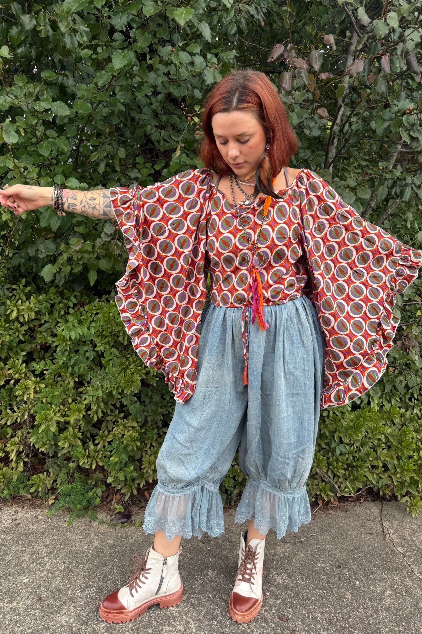 Butterfly Center Cinched Top Combo B - ivyandlavyboutique Karma Highway