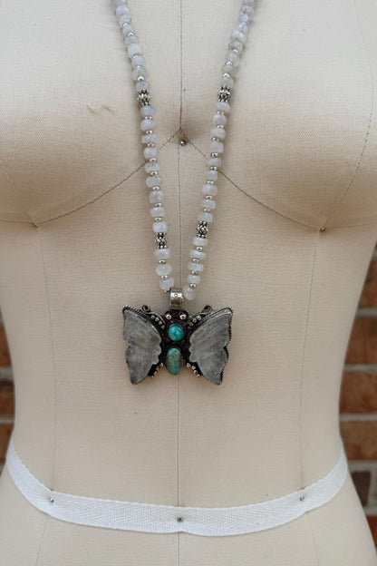 Butterfly Drop Necklace - ivyandlavyboutique ivyandlavyboutique