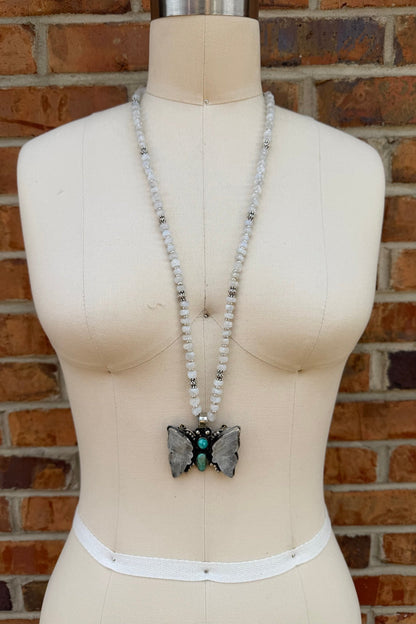 Butterfly Drop Necklace - ivyandlavyboutique ivyandlavyboutique