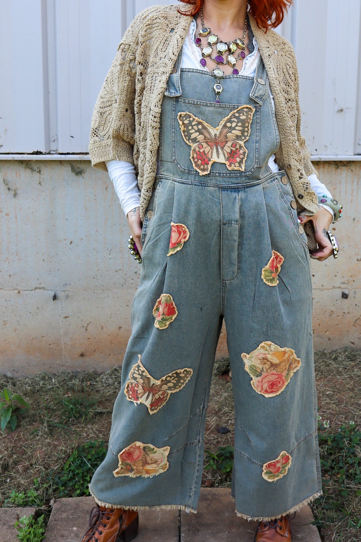Butterfly Euphoria Overall - ivyandlavyboutique Blue Velvet