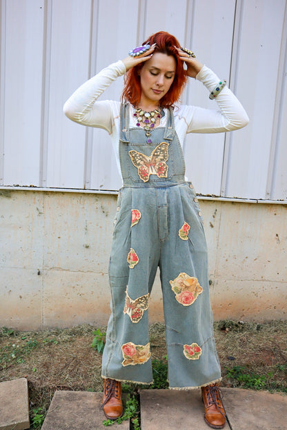 Butterfly Euphoria Overall - ivyandlavyboutique Blue Velvet
