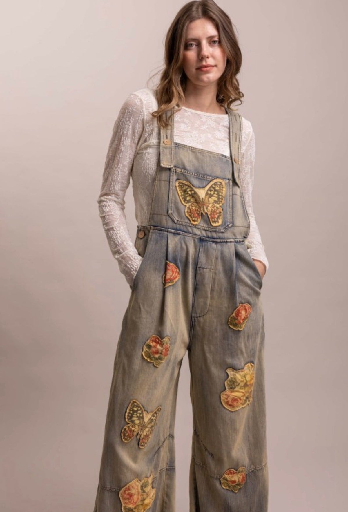 Butterfly Euphoria Overall - ivyandlavyboutique Blue Velvet
