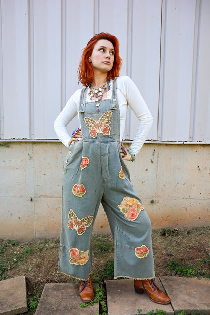Butterfly Euphoria Overall - ivyandlavyboutique Blue Velvet