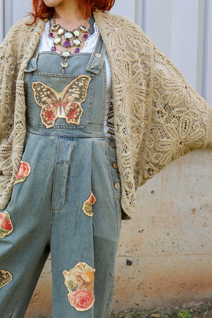 Butterfly Euphoria Overall - ivyandlavyboutique Blue Velvet