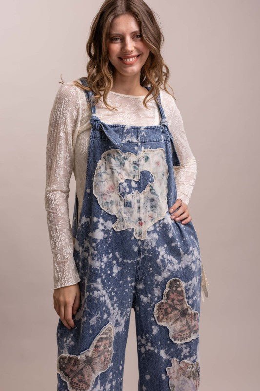 Butterfly Flit Boho Overalls - Boho Wanderlust Boutique Blue Velvet