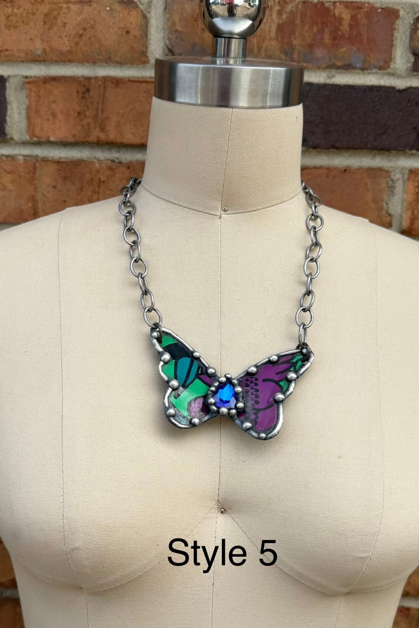 Butterfly Flit Tin Necklaces - ivyandlavyboutique Art by Amy