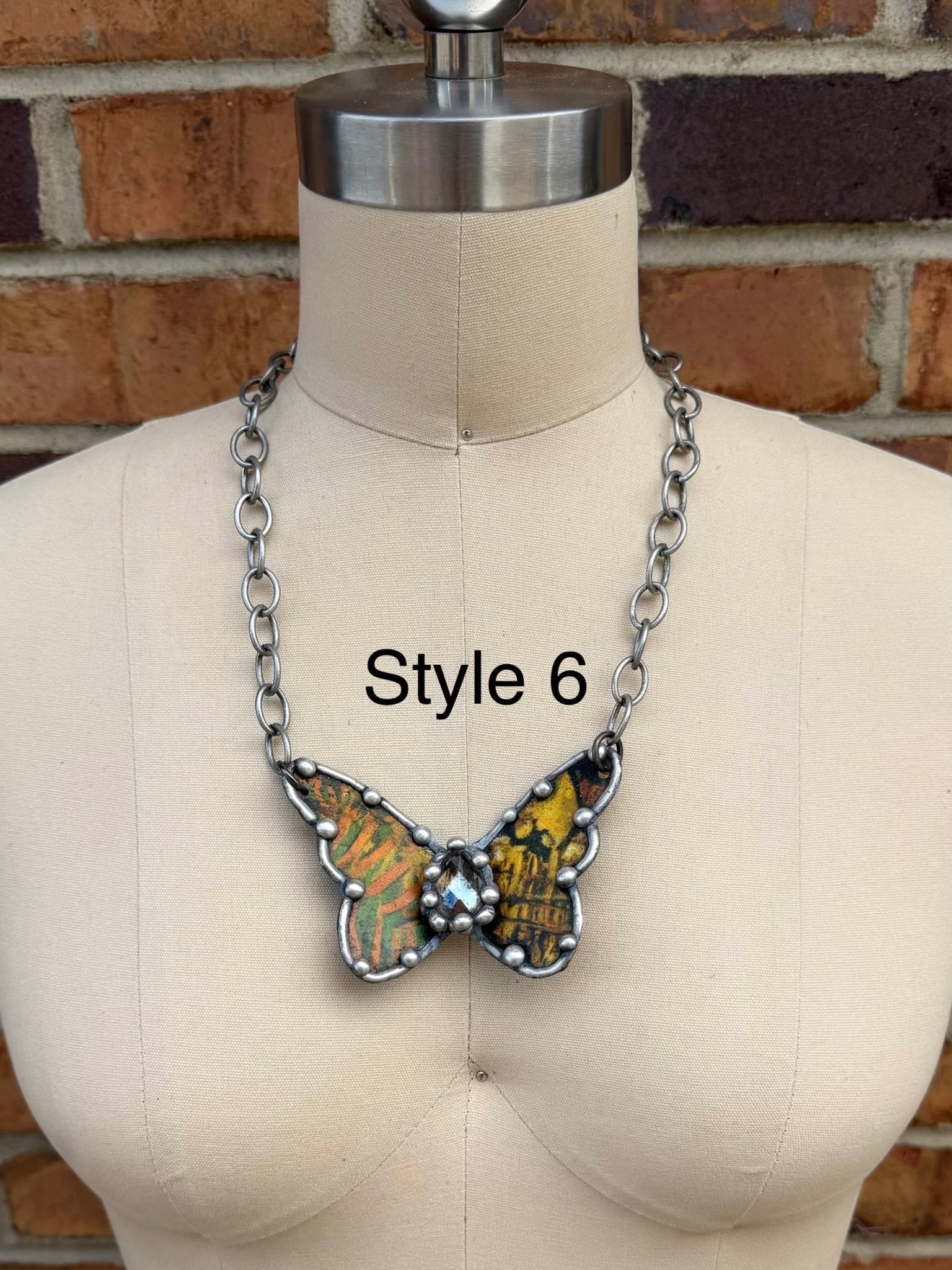 Butterfly Flit Tin Necklaces - ivyandlavyboutique Art by Amy