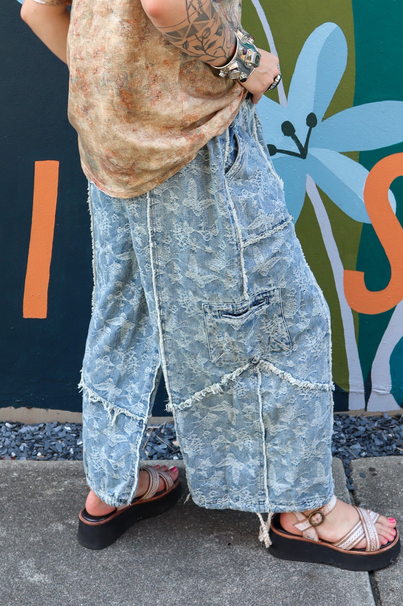 Butterfly Fly Away Denim Ballon Pant - ivyandlavyboutique Blue Velvet
