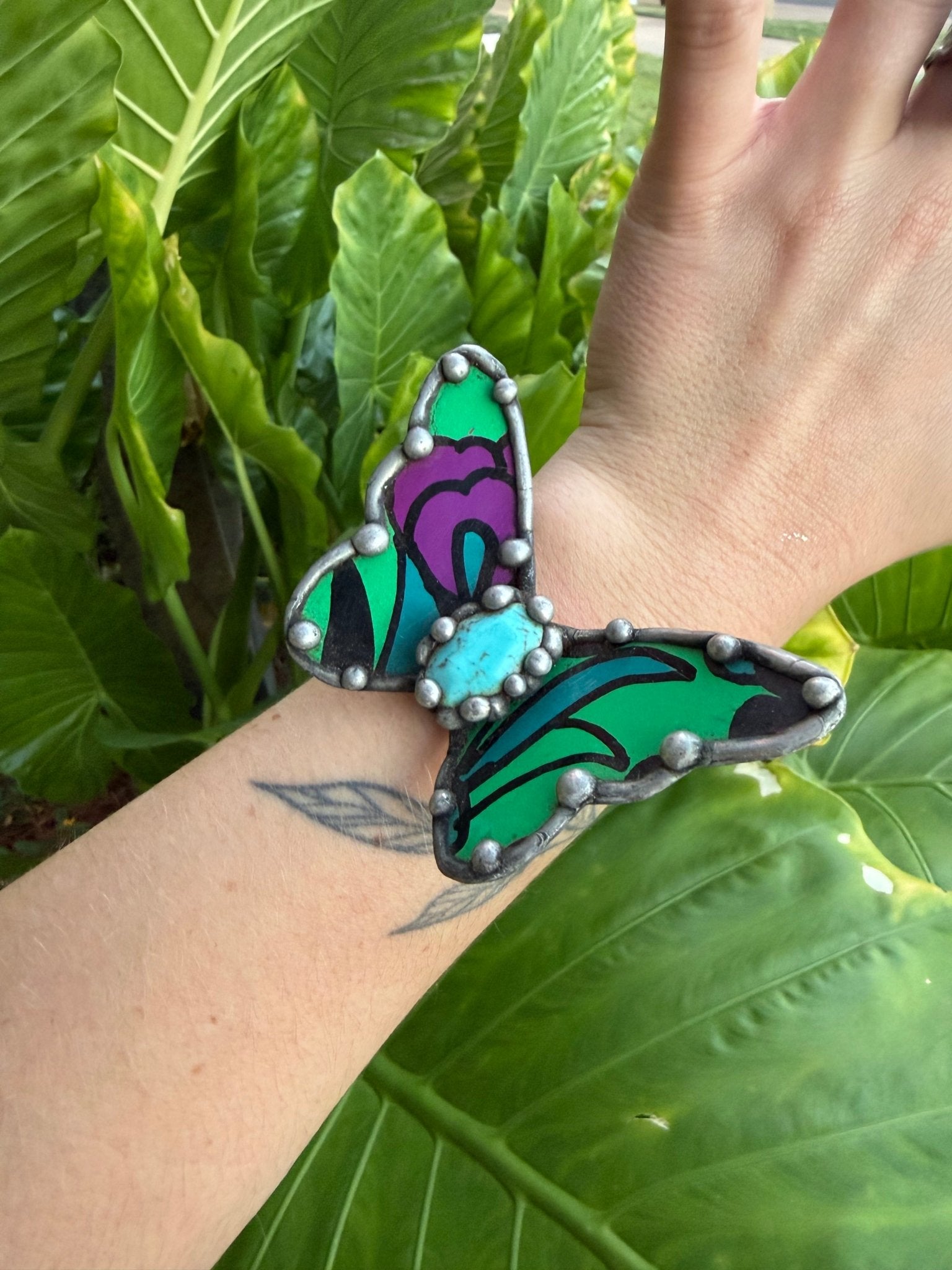 Butterfly Recycled Tin Ring or Bracelet w/ Gemstone - ivyandlavyboutique ivyandlavyboutique