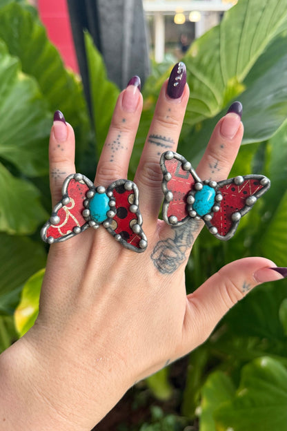 Butterfly Recycled Tin Ring w/ Gemstone - ivyandlavyboutique ivyandlavyboutique
