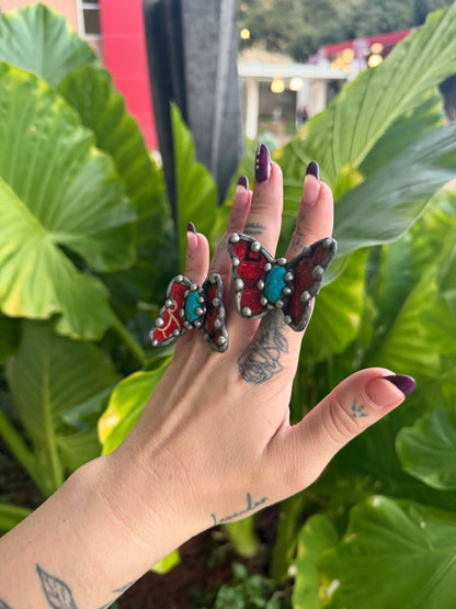 Butterfly Recycled Tin Ring w/ Gemstone - ivyandlavyboutique ivyandlavyboutique