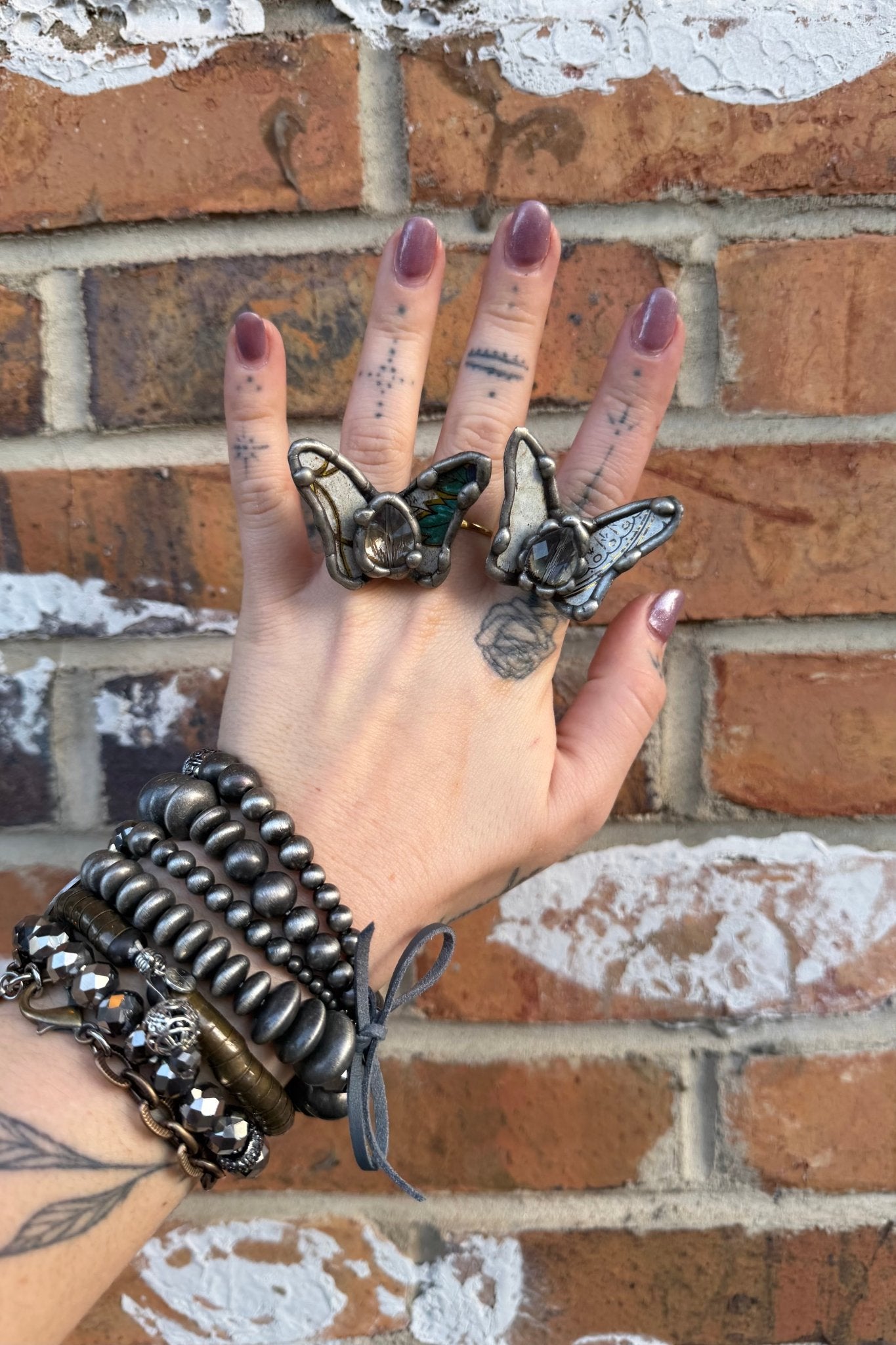 Butterfly Recycled Tin Ring w/ Gemstone - ivyandlavyboutique ivyandlavyboutique