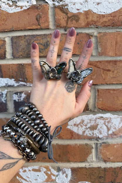 Butterfly Recycled Tin Ring w/ Gemstone - ivyandlavyboutique ivyandlavyboutique