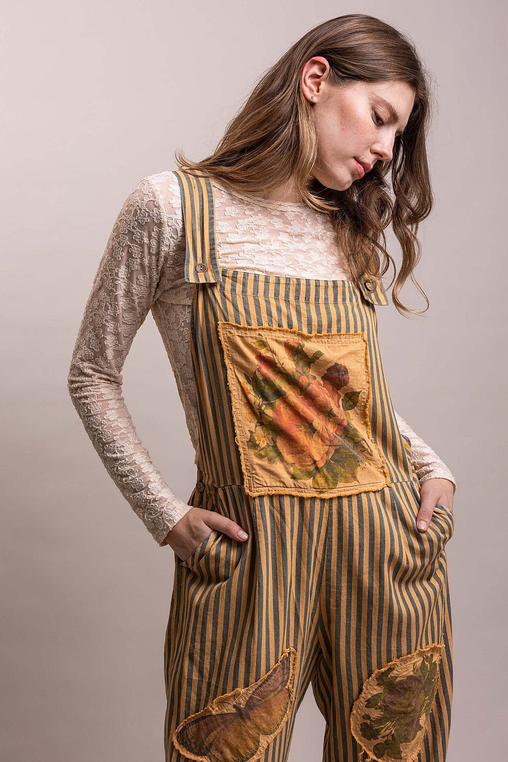 Butterfly Stripe Boho Overalls - Boho Wanderlust Boutique Blue Velvet