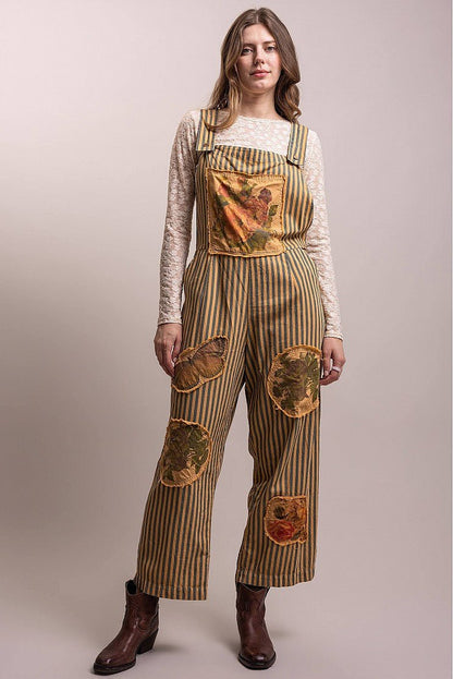 Butterfly Stripe Boho Overalls - Boho Wanderlust Boutique Blue Velvet