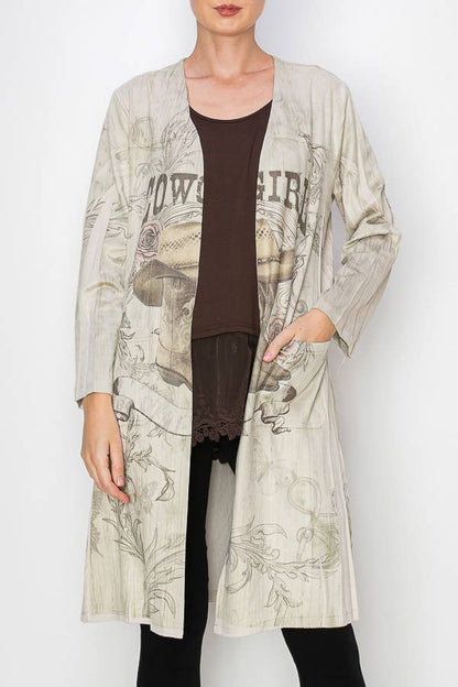 Buttery Faux Suede Longline Jacket With Pockets COWGIRL - ivyandlavyboutique Origami Apparel ~ Lace and Crochet inspired