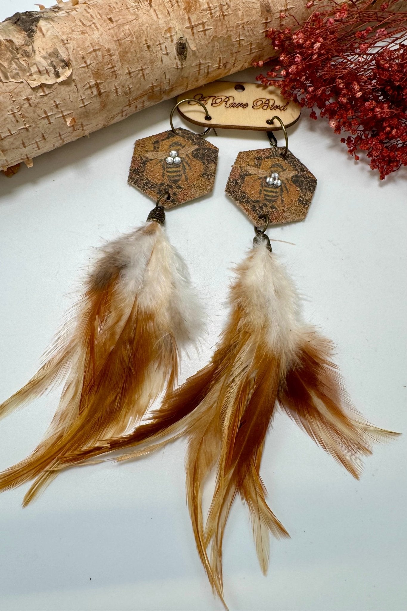 Buzzin Around Feather Earring - ivyandlavyboutique A Rare Bird Shop