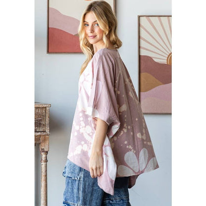 Big Dream Floral Bleached Oversized Top