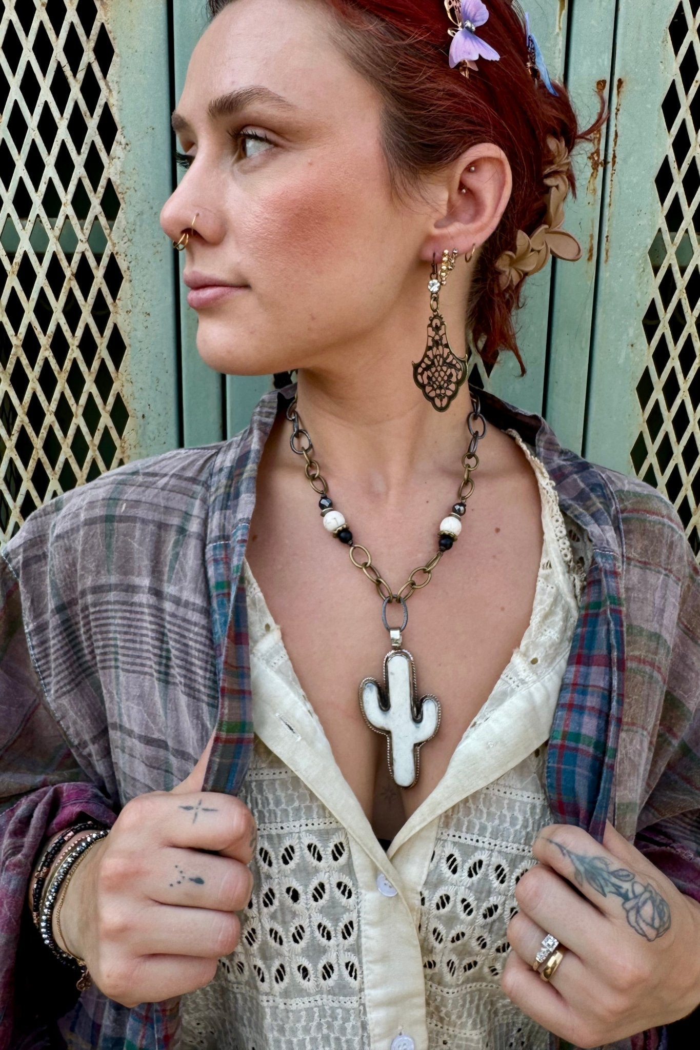 Cactus Handmade Necklace - ivyandlavyboutique ivyandlavyboutique