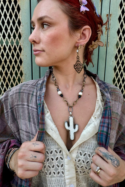 Cactus Handmade Necklace - ivyandlavyboutique ivyandlavyboutique