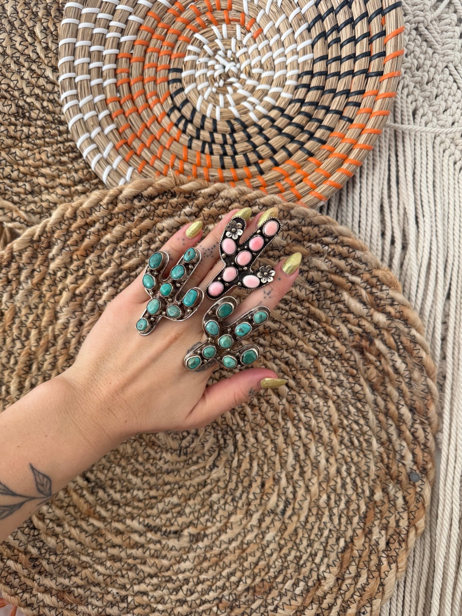 Cactus in Gemstone Ring - ivyandlavyboutique ivyandlavyboutique