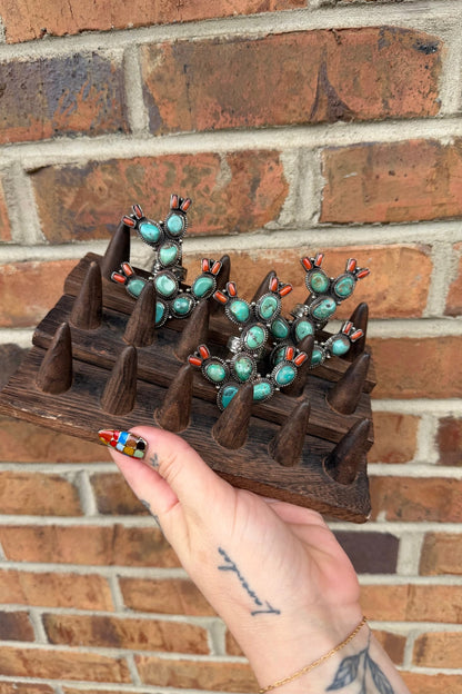 Cactus With Flowers Ring - Boho Wanderlust Boutique Boho Wanderlust Boutique